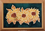 0024601 Янтарь КАРТИНА-ПАННО "Подсолнух" 32*50см в раме