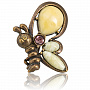 Брошь с янтарной вставкой "Пчелка Майя", фотография 2. Интернет-магазин ЛАВКА ПОДАРКОВ