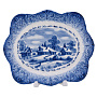Тарелка декоративная "Зима в деревне". Гжель, фотография 1. Интернет-магазин ЛАВКА ПОДАРКОВ