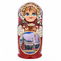 Матрешка "Москва. Набережная Кремля" 5 мест, фотография 1. Интернет-магазин ЛАВКА ПОДАРКОВ