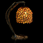 Настольная лампа из янтаря и бронзы "Орел"