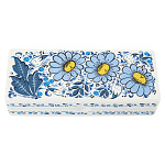 79503/16*7см Хохлома Шкатулка-футляр для очков "ЦВЕТЫ" на белом Р36