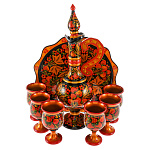 0074597 Хохлома Набор "Водочный" 8пр. Графин+6рюмок+поднос