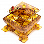 Шкатулка из янтаря квадратная "Зонтик", фотография 4. Интернет-магазин ЛАВКА ПОДАРКОВ