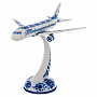Скульптура "Самолет Боинг". Гжель, фотография 4. Интернет-магазин ЛАВКА ПОДАРКОВ
