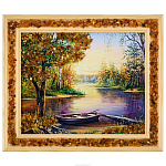 Картина янтарная "Пейзаж №7" 15х18 см