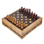 Шахматы с инкрустацией и фигурами из янтаря 28х28 см, фотография 1. Интернет-магазин ЛАВКА ПОДАРКОВ