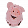 Статуэтка свиньи "Поросенок - мечтатель". Гжель в цвете, фотография 2. Интернет-магазин ЛАВКА ПОДАРКОВ