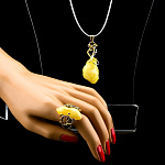 0025390 Серебро 925 КОМПЛЕКТ кольцо6,60- 17,5р-р; подвеска5,02