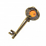 Брошь с янтарной вставкой "Ключик", фотография 1. Интернет-магазин ЛАВКА ПОДАРКОВ