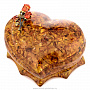 Шкатулка из янтаря "Сердце. Ветка розы", фотография 4. Интернет-магазин ЛАВКА ПОДАРКОВ