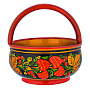 Конфетница-корзинка "Ягоды". Хохлома, фотография 1. Интернет-магазин ЛАВКА ПОДАРКОВ