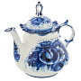 Чайник заварочный "Анемон". Гжель, фотография 5. Интернет-магазин ЛАВКА ПОДАРКОВ