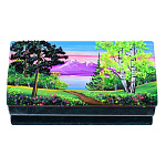 0051472/9908  Нат.камень Шкатулка ЛЕТО  рисунок в ассортименте 140*70*50мм 900гр 