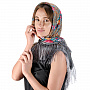 Платок в русском стиле с бахромой 120х120 см, фотография 3. Интернет-магазин ЛАВКА ПОДАРКОВ