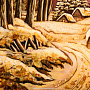 Картина янтарная "Зимний пейзаж. Домик" 40х60 см, фотография 3. Интернет-магазин ЛАВКА ПОДАРКОВ