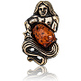 Брошь с янтарной вставкой "Знак зодиака Водолей", фотография 2. Интернет-магазин ЛАВКА ПОДАРКОВ