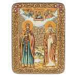 0074145/RTI-248-2.m 15*20см Икона подарочная "Петр и Феврония" мор.дуб  в ПУ (RTI-248-2.m)