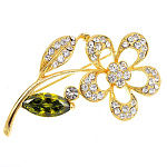 -1211 Традиции ФАБЕРЖЕ  Брошь "ПЯТИЛИСТНИК"