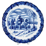  Гжель ТАРЕЛКА  "Русская зима" d-23 см