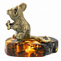 Статуэтка с янтарем "Мышонок с сыром", фотография 3. Интернет-магазин ЛАВКА ПОДАРКОВ