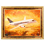 Картина янтарная "Самолет" 30х40 см