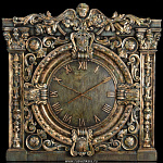 0026057 Нат. дерево ПАННО-ЧАСЫ  краски,  бук