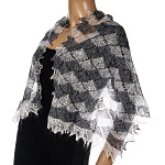 0061344 Пуховый платок ПАЛАНТИН ПОЛОСАТЫЙ