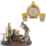 0016788 Златоуст НАБОР "УКАЗАТЕЛЬНЫЙ КАМЕНЬ"2 стопки +фляга, в ПУ 909