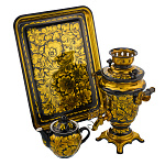 Самовар электрический 1,5 л "Кудрина". Хохлома