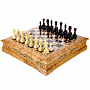Шахматный ларец из карельской березы с фигурами из янтаря, фотография 1. Интернет-магазин ЛАВКА ПОДАРКОВ