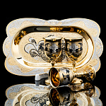 0055993/6073 Златоуст НАБОР(Лоток ср, 3 рюмки малых) NAW-6073