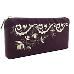 Очечник бархатный с вышивкой "Фиалка". Фиолетовый