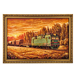 Картина янтарная "Электровоз" 60х40 см