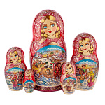 Матрешка "Тройка. Зима" 5 мест