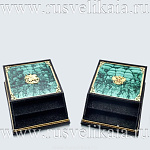 0026812/ВК/Я Герб РФ. Нат.Камень ЛОТОК ДЛЯ БУМАГ (двойной) Яшма,бронза