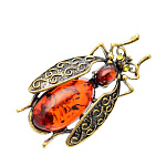 0045123/370.4 Брошь Жук (коньячный)