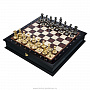 Подарочные шахматы с металлическими фигурами "Стаунтон" 48х48 см , фотография 1. Интернет-магазин ЛАВКА ПОДАРКОВ