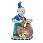Статуэтка "Клоун с медведем". Гжель в цвете, фотография 1. Интернет-магазин ЛАВКА ПОДАРКОВ