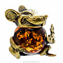 Статуэтка с янтарем "Мышь сытый крыс" (коньячный), фотография 2. Интернет-магазин ЛАВКА ПОДАРКОВ