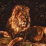 Картина янтарная "Лев" 60х80 см, фотография 2. Интернет-магазин ЛАВКА ПОДАРКОВ