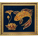 0024609 Янтарь КАРТИНА-ПАННО "Рыбка" 18*21см в раме