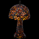 Настольная лампа из янтаря и бронзы. Высота 39 см