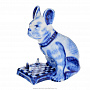 Фарфоровая статуэтка "Собака. Шахматный турнир". Гжель, фотография 2. Интернет-магазин ЛАВКА ПОДАРКОВ