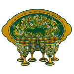 Питейный набор для шампанского "Встреча". Хохлома