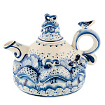 Чайник "Деревенька". Гжель