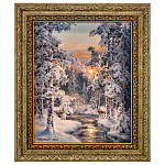 Картина-репродукция М.А.Сатарова "Заснеженный лес" 40х32 см
