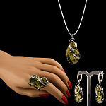 0050423/Серьги 721026 вст.янтарь (Ag 925)