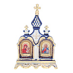 08050 Гжель  КИОТ настольный  "Богородица и Иисус Христос"14*9см К11