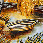 Картина янтарная "Пейзаж. Заводь с лодкой" 60х80 см, фотография 5. Интернет-магазин ЛАВКА ПОДАРКОВ
